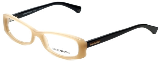 Profile View of Emporio Armani Blue Light Blocking Reading Glasses EA3007-5087 Opal Beige 53mm N
