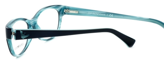 Close up View of Emporio Armani Designer Blue Light Block Reading Glasses EA3031-5234 Havana 55mm