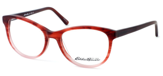 Profile View of Eddie Bauer Blue Light Blocking Reading Glasses EB8295 Matte-Burgundy Fade 52mm