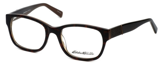 Profile View of Eddie Bauer EB8362 Designer Blue Light Blocking Reading Glasses in Tortoise 52mm