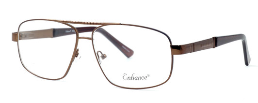 Profile View of Enhance Optical Designer Blue Light Blocking Reading Glasses 3920 Matte-Coffee N