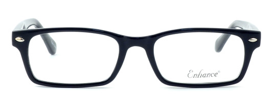Front View of Enhance Optical Designer Blue Light Blocking Reading Glasses 3928 Black-Crystal