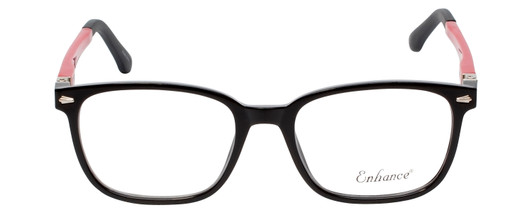 Profile View of Enhance Kids Blue Light Blocking Reading Glasses in Matte Black/Red EN4118 48 mm