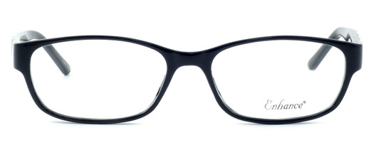Front View of Enhance Kids Blue Light Blocking Reading Glasses Matte Black/Pink EN4143 44 mm N