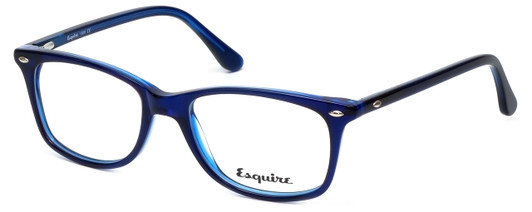 Profile View of Esquire Designer Blue Light Blocking Reading Glasses EQ1508 Cobalt 51mm 20 Power