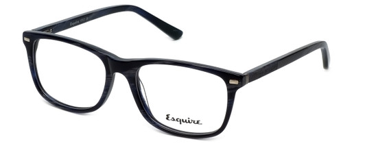 Profile View of Esquire Designer Blue Light Blocking Reading Glasses EQ1512 in Navy-Marble 53mm