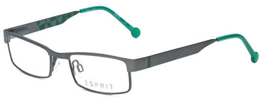 Profile View of Esprit Designer Blue Light Block Reading Glasses ET17412-505 Gunmetal Green 45mm