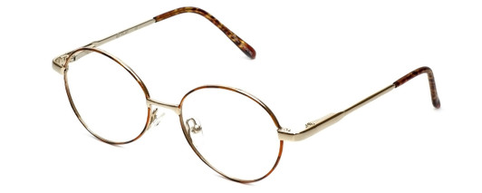 Profile View of Flex Collection Blue Light Blocking Reading Glasses FL-37 Gold-Demi-Brown 46mm N