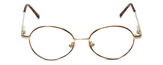 Front View of Flex Collection Blue Light Blocking Reading Glasses FL-37 Gold-Demi-Brown 46mm N