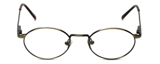 Front View of Calabria FL-65 Brown Designer Blue Light Blocking Reading Glasses 44mm 20 Powers