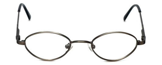 Front View of Flex Collection Designer Blue Light Block Reading Glasses FL-66 Ant-Pewter 44mm
