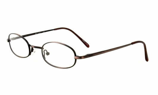 Profile View of Calabria FL-66 Brown Designer Blue Light Blocking Reading Glasses 44mm 20 Powers