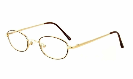 Profile View of Calabria FL-90 Antique-Pewter Designer Blue Light Blocking Reading Glasses 47mm
