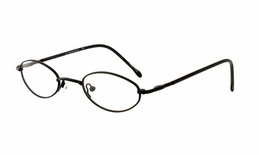 Profile View of Calabria FlexPlus 92 Black Designer Blue Light Block Reading Glasses 44mm /Power