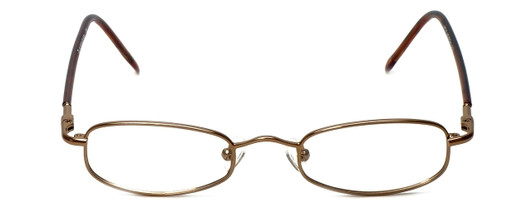 Front View of FlexPlus Designer Blue Light Blocking Reading Glasses Model 93 Brown-Satin 44mm
