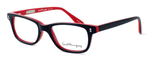 Profile View of Ernest Hemingway Designer Blue Light Block Reading Glasses H4617 Black-Red 56mm