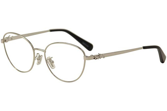 Profile View of Coach Designer Blue Light Blocking Reading Glasses HC5088-9001 in Silver 51mm Ne