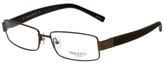 Profile View of Hackett Designer Blue Light Blocking Reading Glasses HEK1059-10 in Brown 58mm Ne