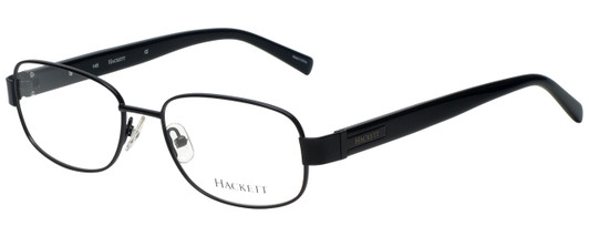 Profile View of Hackett Designer Blue Light Blocking Reading Glasses HEK1102-02 in Black 54mm Ne