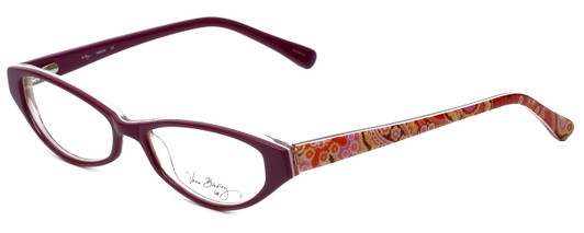 Profile View of Vera Bradley Blue Light Block Reading Glasses Isabella-RFZ Raspberry-Fizz 51mm N