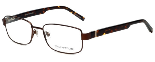 Profile View of Jones New York Designer Blue Light Blocking Reading Glasses J346 in Brown 56mm N