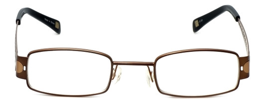 Front View of Jones New York Designer Blue Light Blocking Reading Glasses J346 in Brown 56mm N