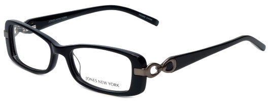 Profile View of Jones New York Designer Blue Light Blocking Reading Glasses J738 in Black 52mm N