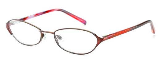 Profile View of Jones NY J467 Designer Blue Light Blocking Reading Glasses in Red 53mm 20 Powers