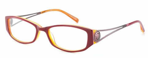 Profile View of Jones New York Designer Blue Light Block Reading Glasses J736 Red 52mm 20 Powers