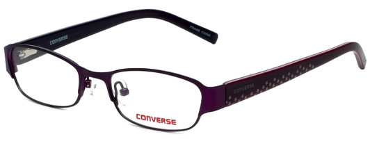 Profile View of Converse Designer Blue Light Blocking Reading Glasses K006-Purple in Purple 49mm