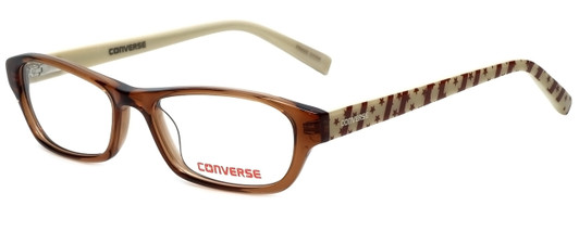 Profile View of Converse Designer Blue Light Blocking Reading Glasses K007 Brown 49mm 20 Powers