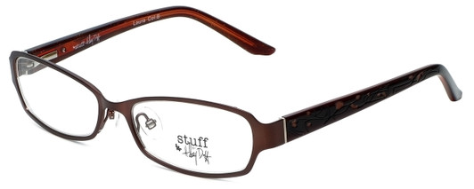 Profile View of Hilary Duff Designer Blue Light Block Reading Glasses Laura Brown 52mm 20 Powers