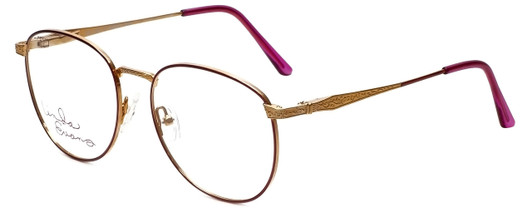 Profile View of Linda Evans Designer Blue Light Blocking Reading Glasses LE-169 in Burgundy 53mm