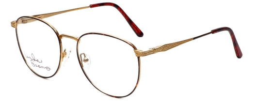 Profile View of Linda Evans Designer Blue Light Blocking Reading Glasses LE-169 Demi Amber 53mm