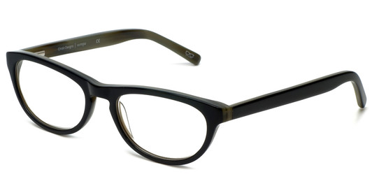 Profile View of Cinzia Designer Blue Light Blocking Reading Glasses Libertine C1 in Black 50mm N