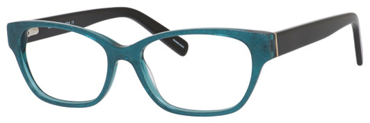 Profile View of Marie Claire Blue Light Blocking Reading Glasses MC6224-TLB in Teal Black 54mm N