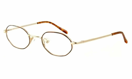 Profile View of Calabria MetaFlex EE Chrome 39 mm Designer Blue Light Blocking Reading Glasses N
