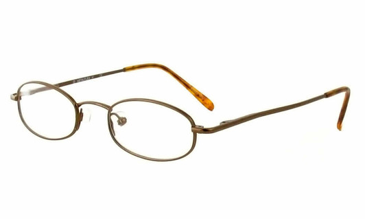 Profile View of Calabria MetaFlex EE Gold Amber 41 mm Designer Blue Light Block Reading Glasses