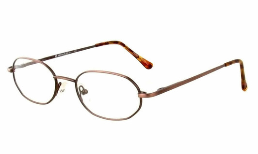 Profile View of Calabria MetaFlex NN Shiny Brown Designer Blue Light Blocking Reading Glasses Ne