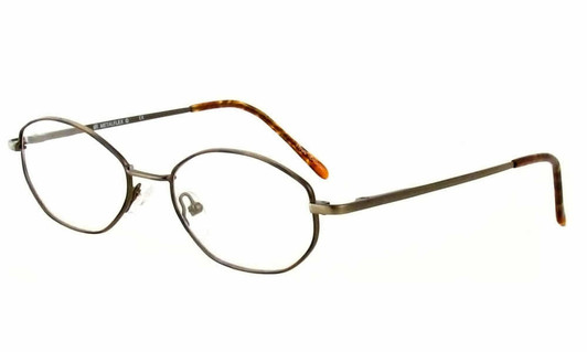 Profile View of Calabria MetaFlex Q Ant Brown Designer Blue Light Blocking Reading Glasses 50mm