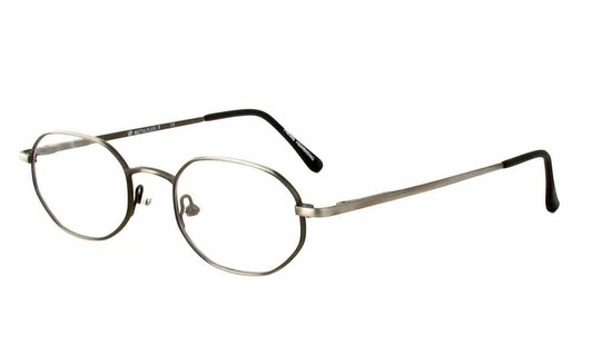 Profile View of Calabria MetaFlex T Gold Designer Blue Light Block Reading Glasses 44mm 20 Power