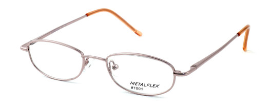 Profile View of Calabria Kids Fit MetalFlex Designer Blue Light Block Reading Glasses 1001 Pink