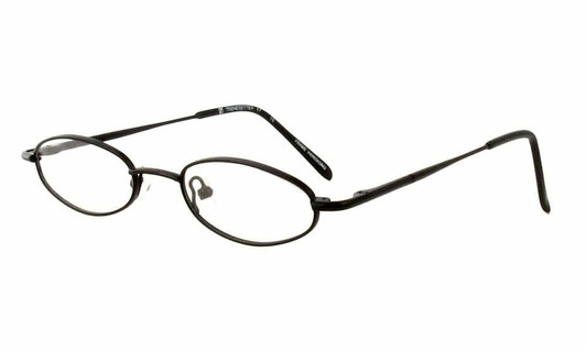 Profile View of Calabria MetalFlex U Pewter Designer Blue Light Blocking Reading Glasses 45mm Ne