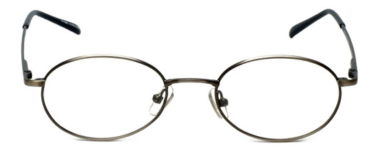 Front View of Calabria MetalFlex U Matte Black Designer Blue Light Block Reading Glasses 48mm