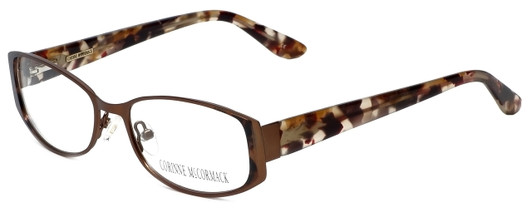 Profile View of Corinne McCormack Blue Light Blocking Reading Glasses Murray Hill in Brown 52mm