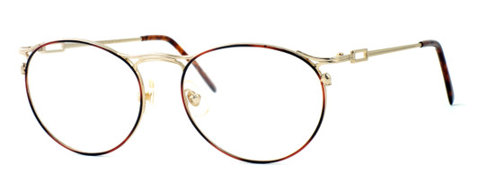 Profile View of Fashion Optical Blue Light Blocking Reading Glasses New York in Amber 51mm