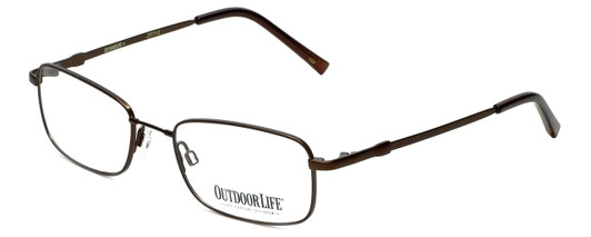 Profile View of Outdoor Life Designer Blue Light Blocking Reading Glasses OLZF712-183 Brown 52mm