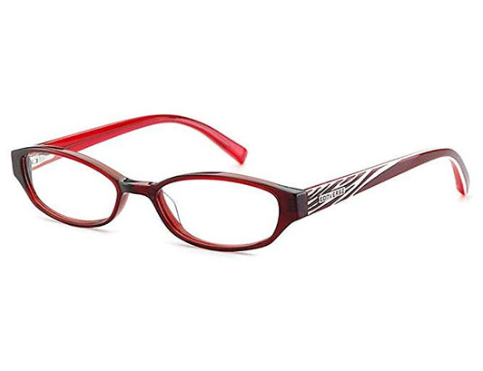 Profile View of Converse Designer Blue Light Blocking Reading Glasses PICK-ME-RED in Red 49mm Ne