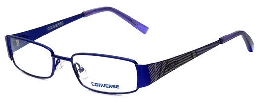 Profile View of Converse Designer Blue Light Blocking Reading Glasses Q003-Purple in Purple 50mm