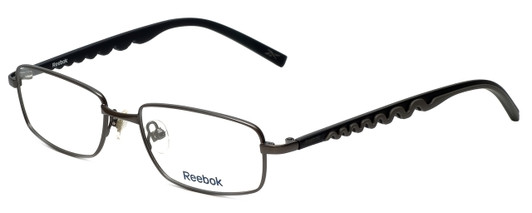 Profile View of Reebok Designer Blue Light Block Reading Glasses R1002-GUN Matte-Gunmetal 51mm N